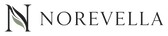 Black Norevella logo with sage leaf