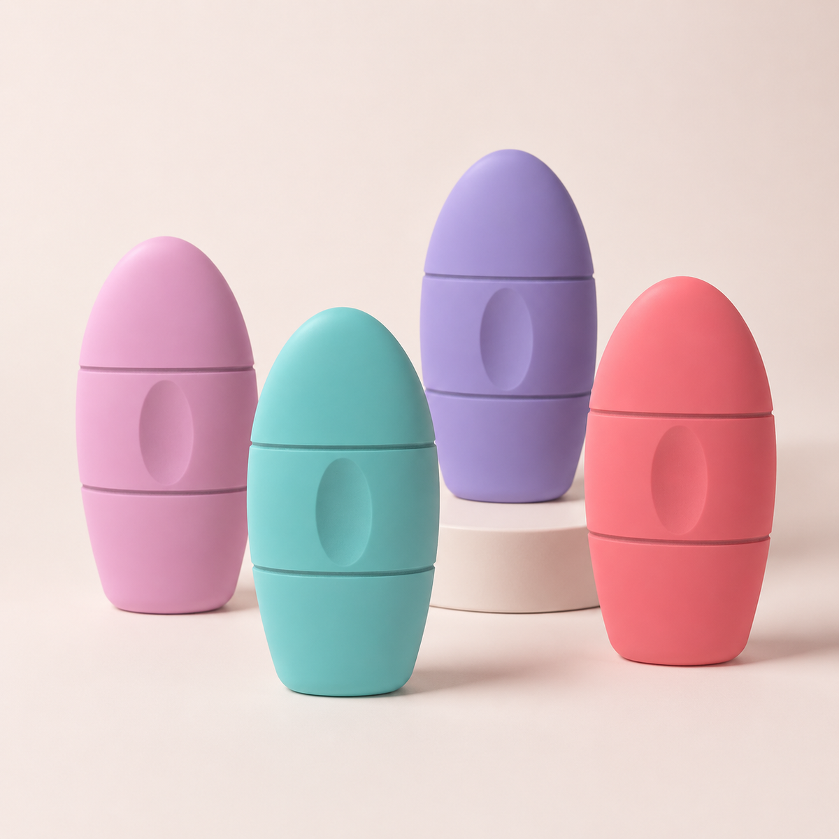 Norevella Ice Ritual facial cooling rollers in Rose, Sage, Lavender and Coral
